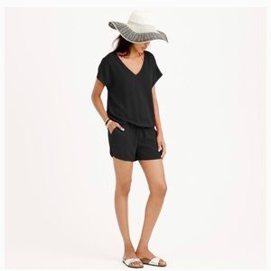 J Crew Drapey V-Neck Romper size- Medium color- black